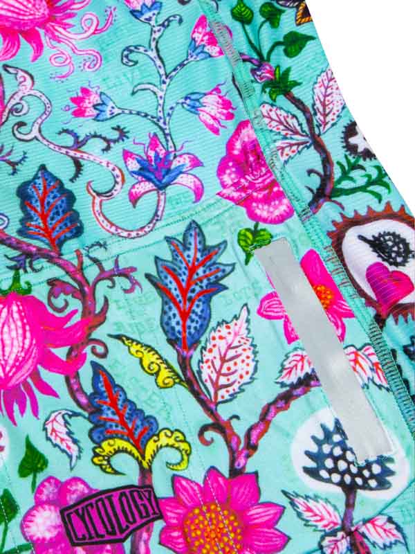 Secret Garden Aqua Women's Sleeveless Cycling Jersey Pockets | Cycology UK