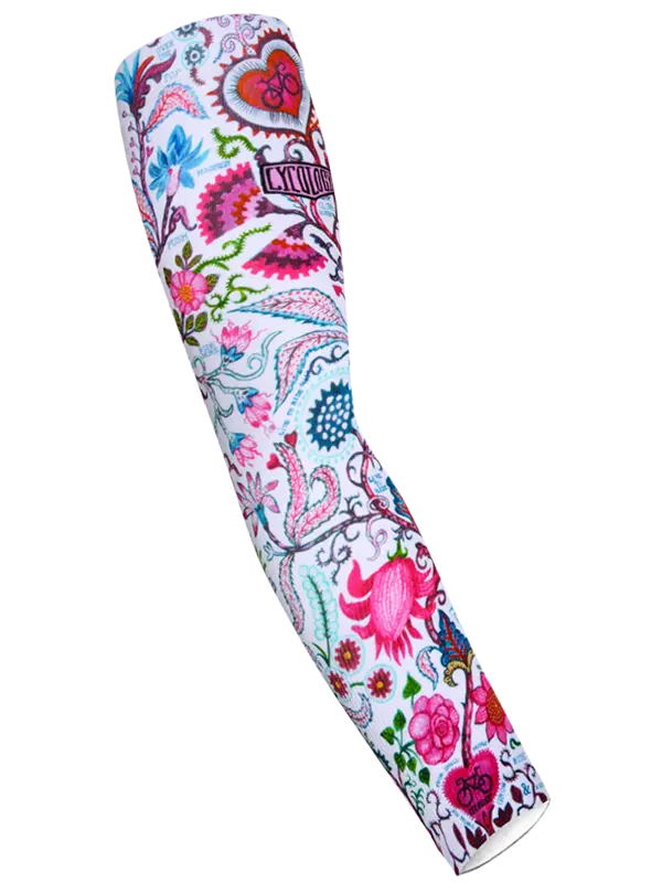 Secret Garden White Sun Sleeves | Cycology Clothing