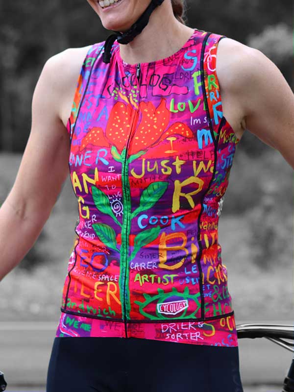 See Me Pink Women's Sleeveless Cycling Jersey  Front | Cycology UK