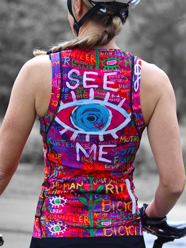 See Me Pink Women's Sleeveless Cycling Jersey  Back | Cycology UK