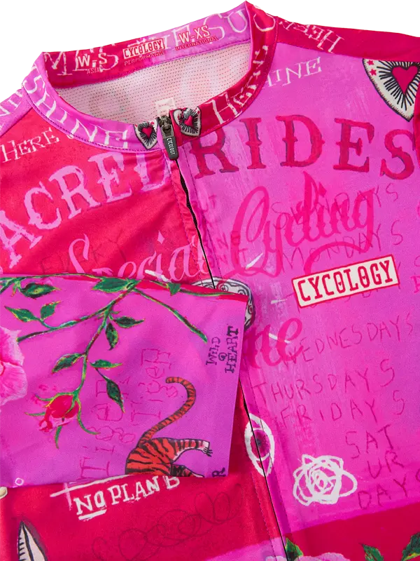 Zadie Pink Women's Reborn Cycling Jersey Neck  Cycology UK
