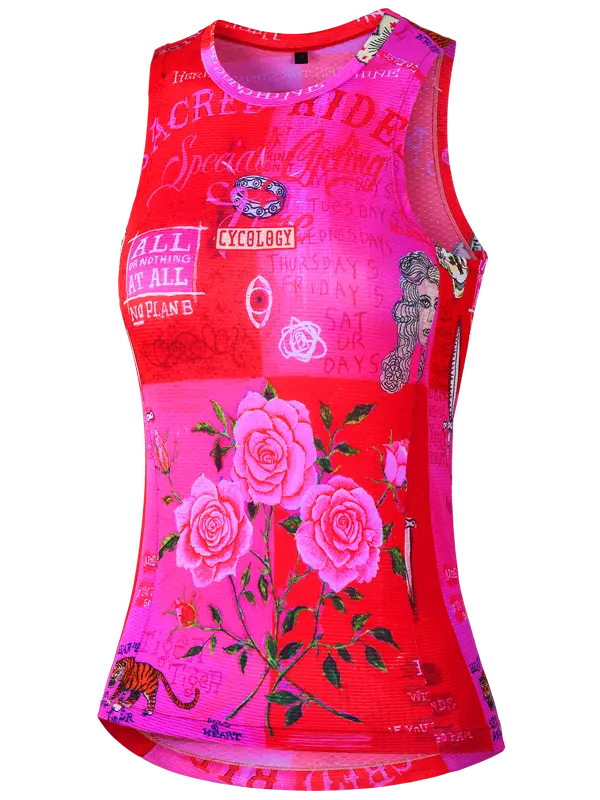 Zadie Pink Sleeveless Women's Base Layer Front  | Cycology UK