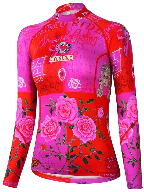 Zadie Pink Women's Long Sleeve Cycling Base Layer Front Cycology UK
