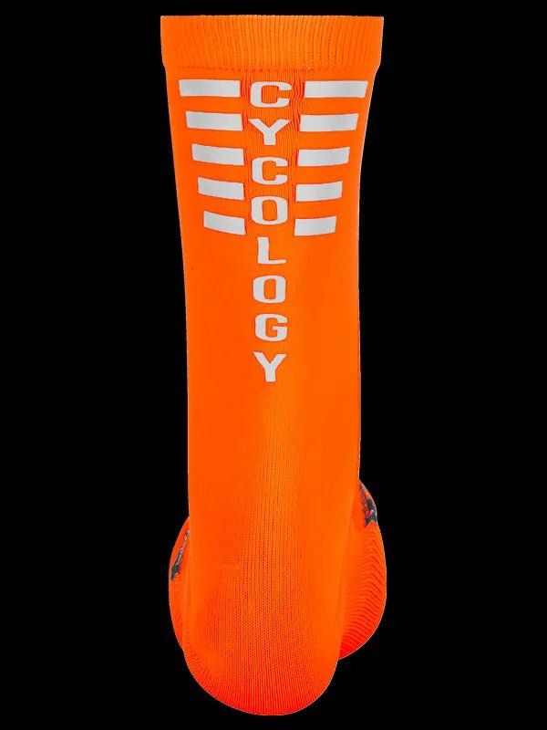 Cycology Orange Reflective Logo Cycling Socks - Cycology Clothing UK