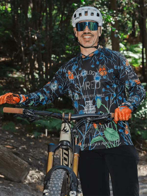 Gangsta Black Men's Long Sleeve Mountain Bike Jersey Cycology UK