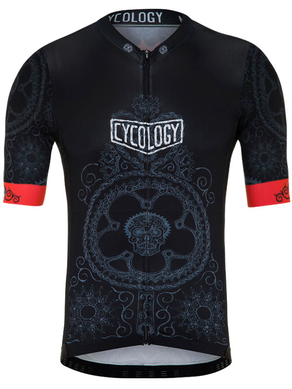 Day of the Living Mens Race Fit Black Cycling Jersey | Cycology UK