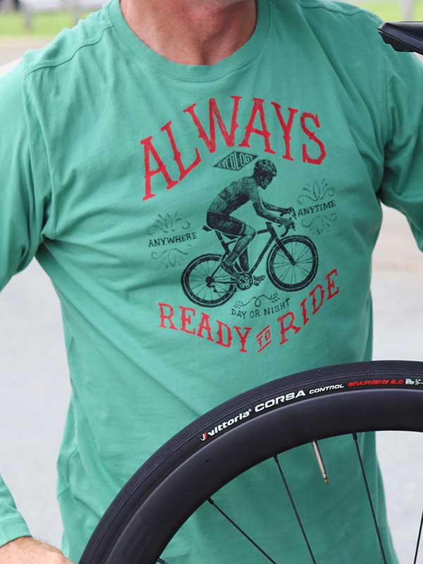 Always Ready to Ride Men's Long Sleeve Tshirt - Cycology Clothing UK