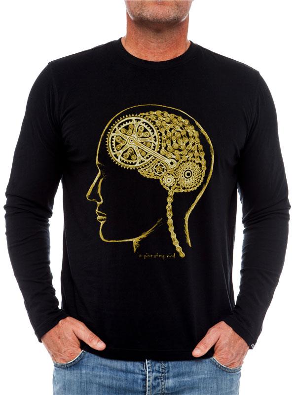Bike Brain (Black) Long Sleeve T Shirt - Cycology Clothing UK