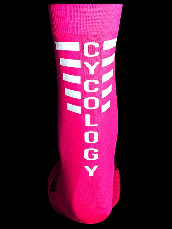 Cycology Pink Reflective Logo Cycling Socks - Cycology Clothing UK