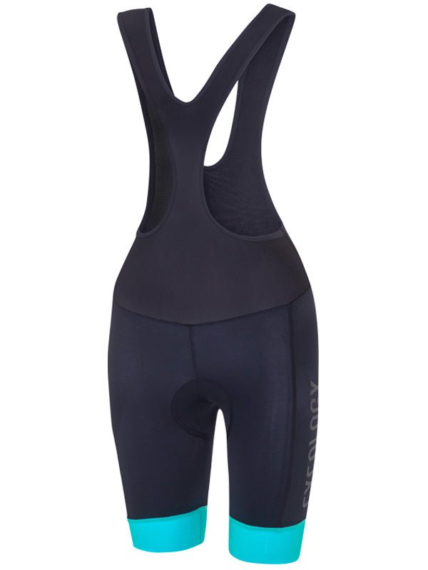 Cycology Women's (Black/Aqua) Bib Shorts - Cycology Clothing UK