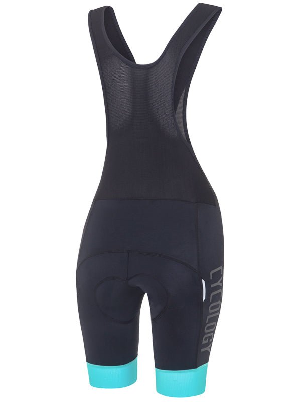 Cycology Women's (Black/Aqua) Bib Shorts - Cycology Clothing UK