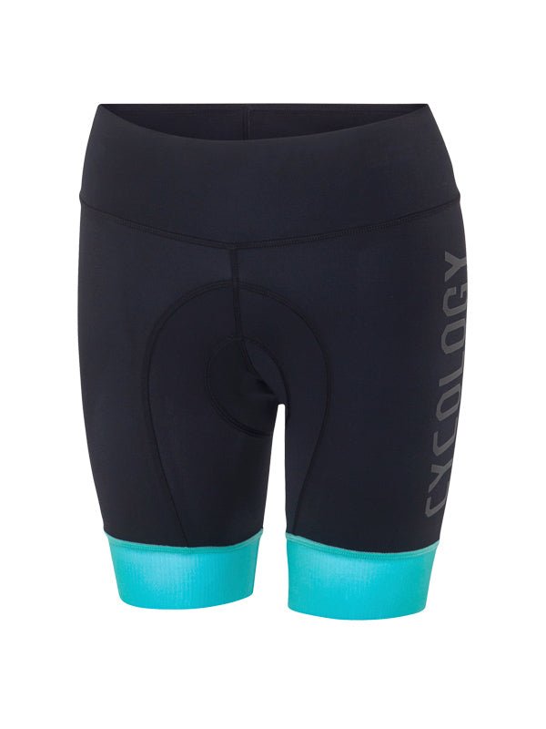Cycology Women's (Black/Aqua) Cycling Shorts - Cycology Clothing UK