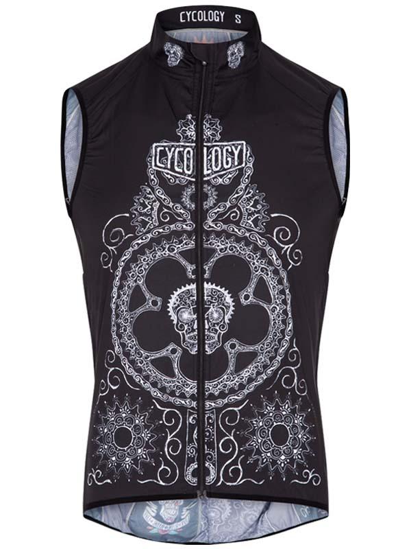 Day of the Living Black Men's Lightweight Gilet - Cycology Clothing UK