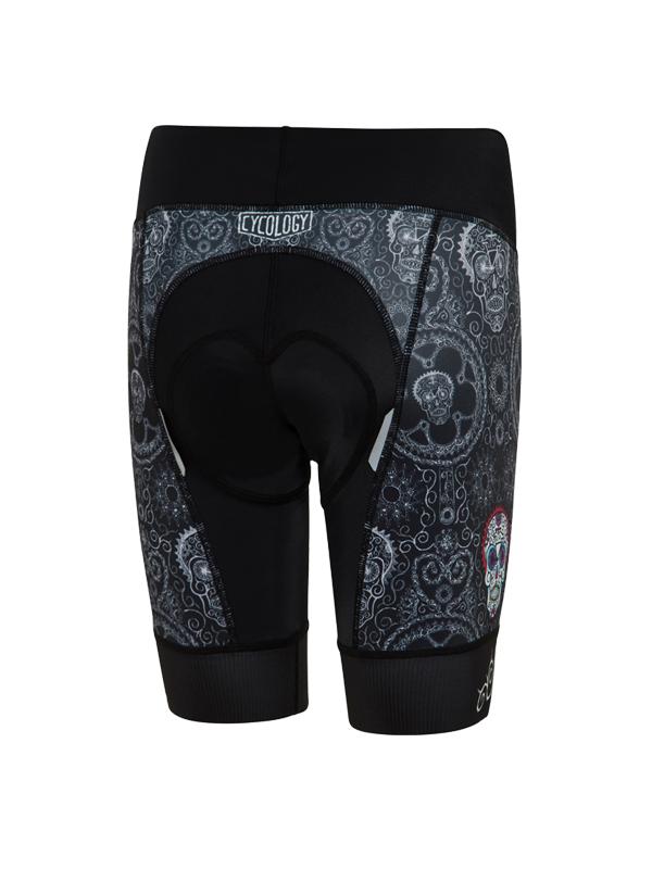 Day of the Living (Black) Women's Cycling Shorts - Cycology Clothing UK