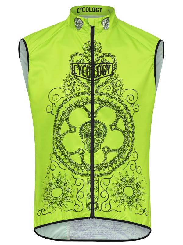 Day of the Living Lime Men's Lightweight Gilet - Cycology Clothing UK