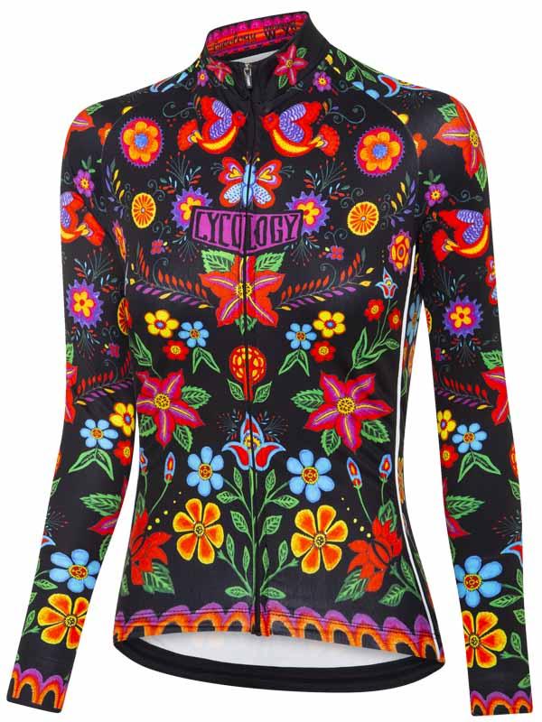Frida (Black) Women's Long Sleeve Jersey - Cycology Clothing UK
