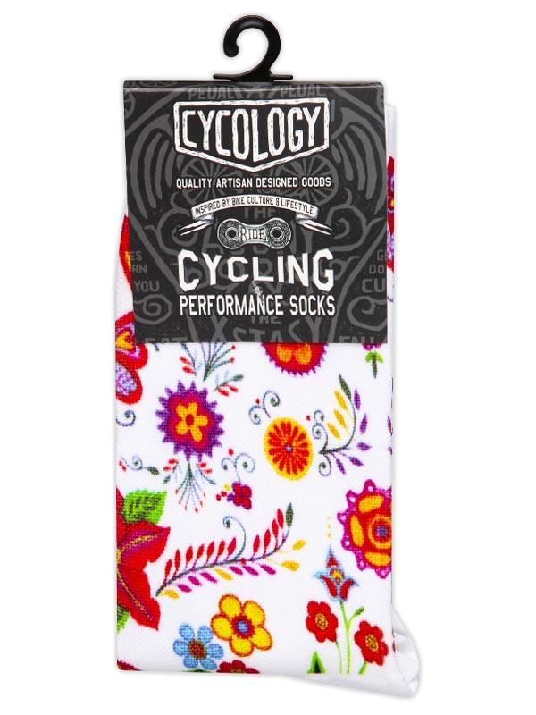 Frida (White) Cycling Socks - Cycology Clothing UK