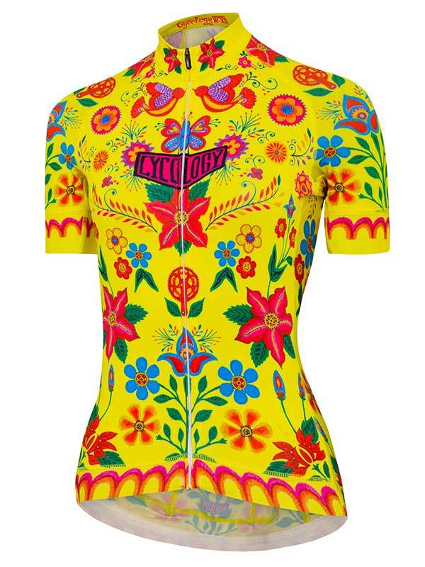 Frida (Yellow) Women's Cycling Jersey - Cycology Clothing UK