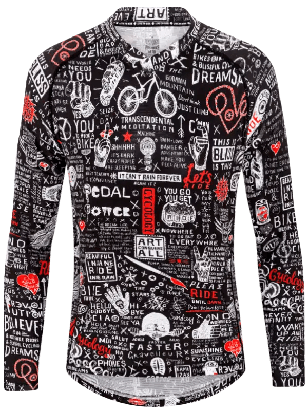 Graffiti Long Sleeve MTB Jersey - Cycology Clothing UK