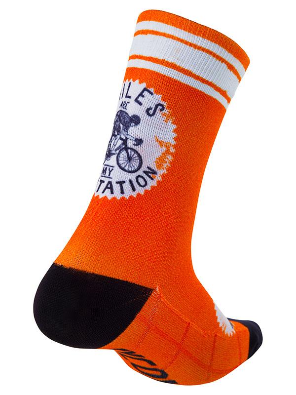 Miles are my Meditation (Orange) Cycling Socks - Cycology Clothing UK