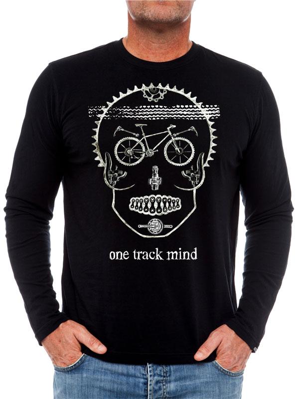 One Track Mind (Black) Long Sleeve T Shirt - Cycology Clothing UK