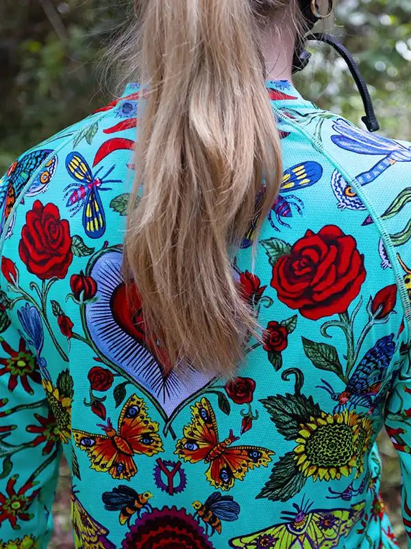 River Road Women's Long Sleeve MTB Jersey Aqua - Cycology Clothing UK