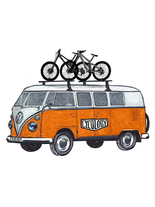 Road Trip MTB (Denim) Men's T Shirt - Cycology Clothing UK