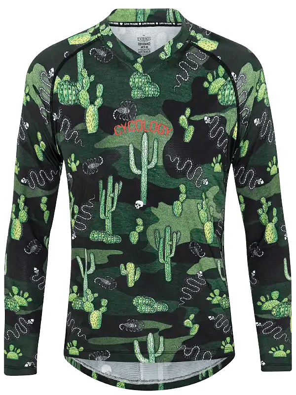 Totally Cactus Long Sleeve MTB Jersey - Cycology Clothing UK