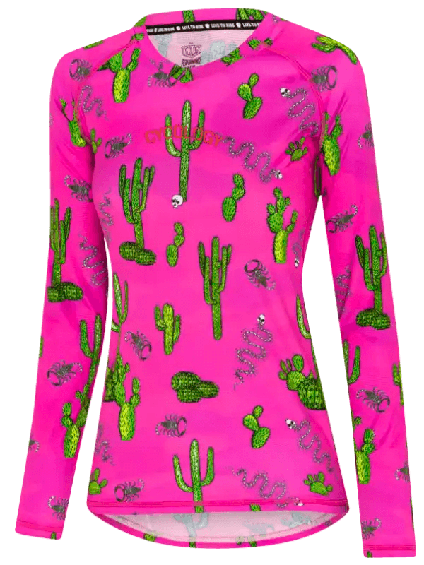 Totally Cactus Women's Long Sleeve MTB Jersey - Cycology Clothing UK