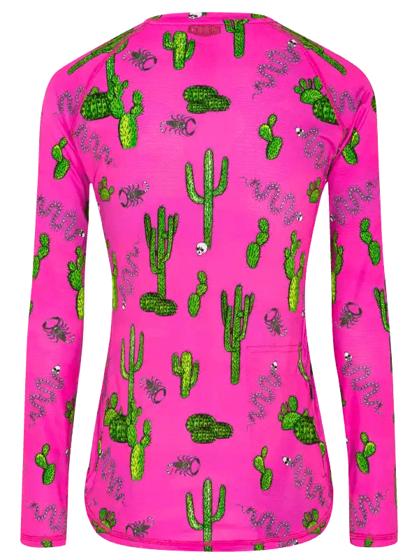 Totally Cactus Women's Long Sleeve MTB Jersey - Cycology Clothing UK