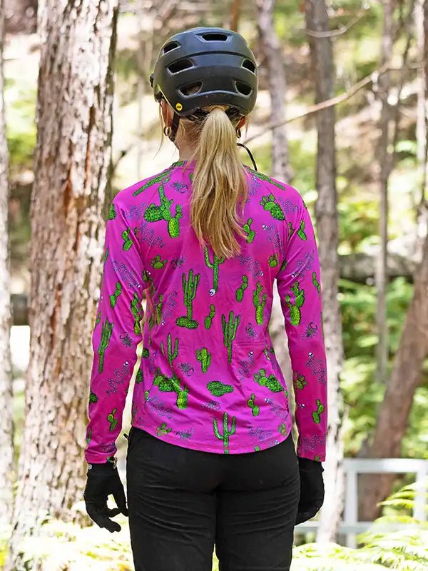 Totally Cactus Women's Long Sleeve MTB Jersey - Cycology Clothing UK