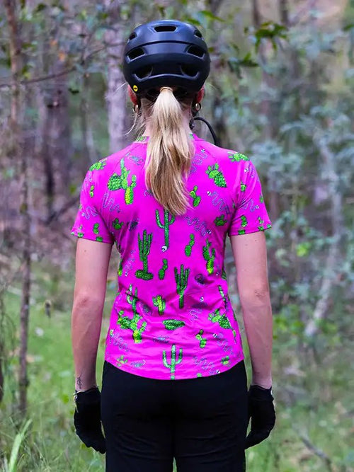 Pink top mtb jersey