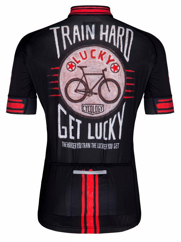 Train Hard Get Lucky Men's Black Jersey - Cycology Clothing UK