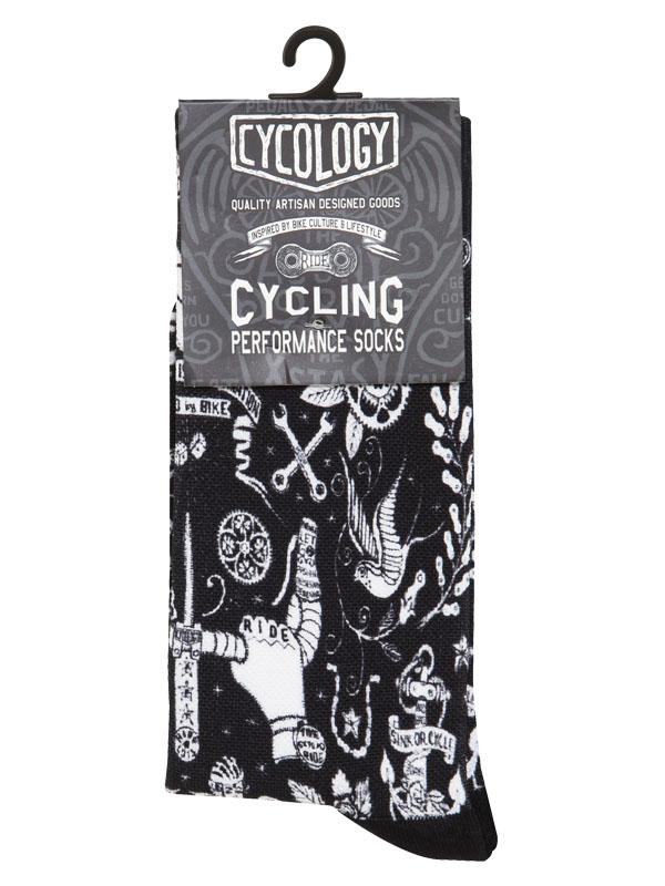Velo Tattoo Cycling Socks - Cycology Clothing UK