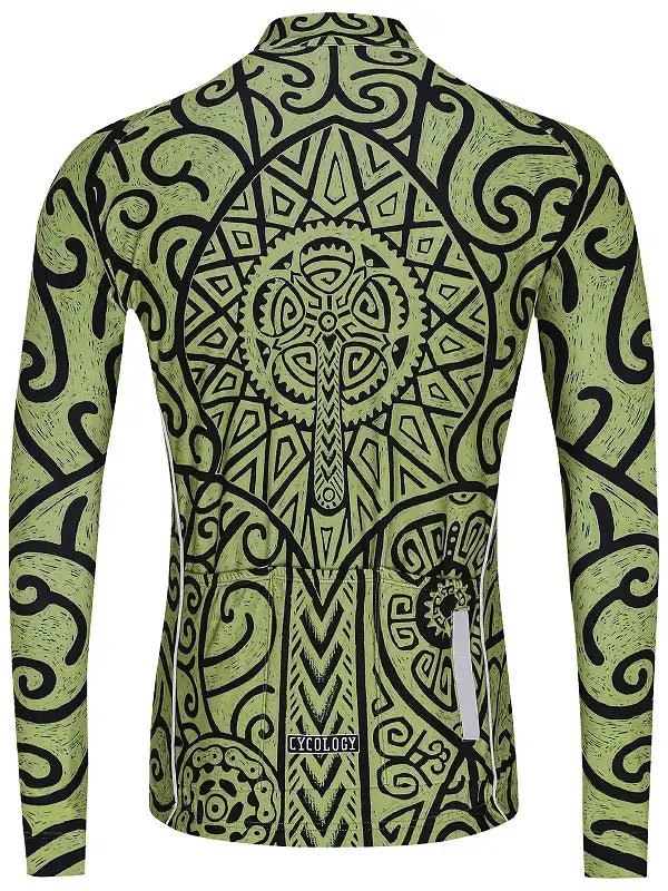 Zanzibar Green Men's Long Sleeve Jersey - Cycology Clothing UK