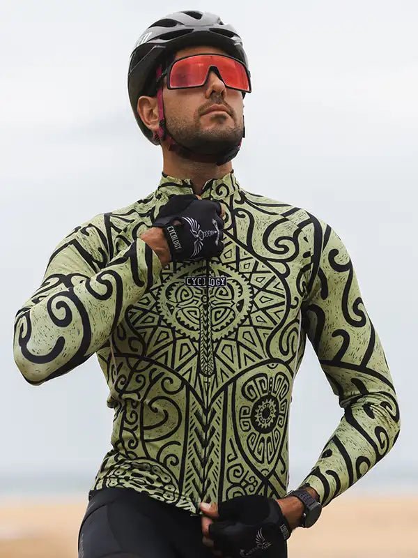 Zanzibar Green Men's Long Sleeve Jersey - Cycology Clothing UK