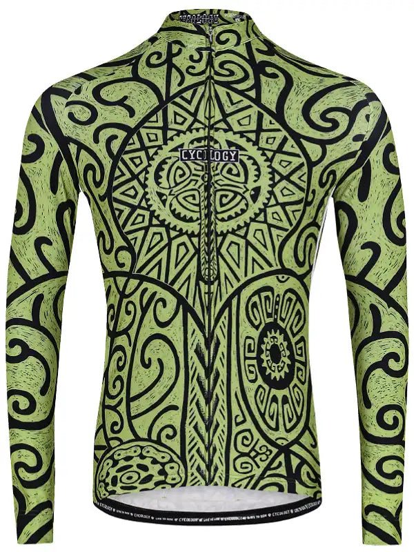 Zanzibar Green Men's Long Sleeve Jersey - Cycology Clothing UK